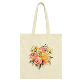 Floral Tote Bag, Watercolor Roses, Flower Bouquet Shopping Bag, Everyday Tote, Elegant Design, Cute Tote Bags, Gift For Her, Eco Friendly - Tawshia